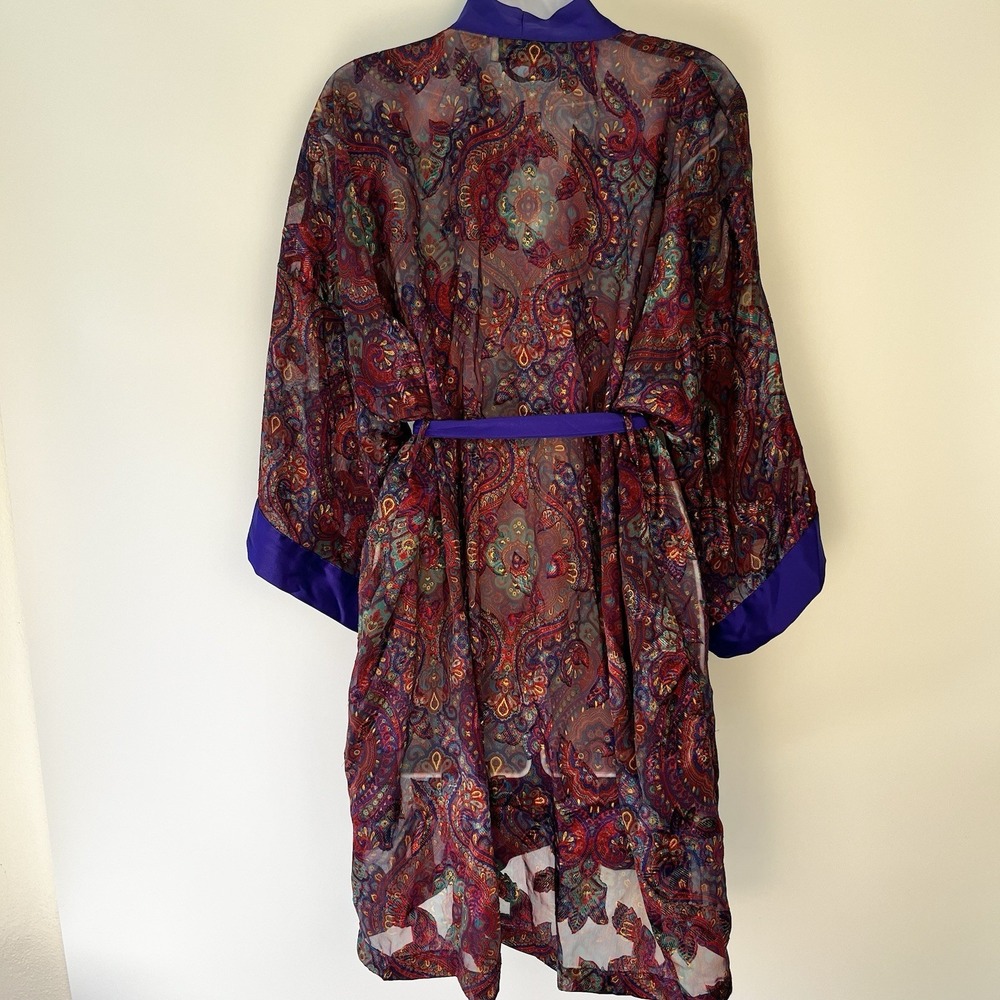 Victoria's Secret Vintage Sheer Kimono Robe One Size Fairy Core Floral 90s - Picture 7 of 9